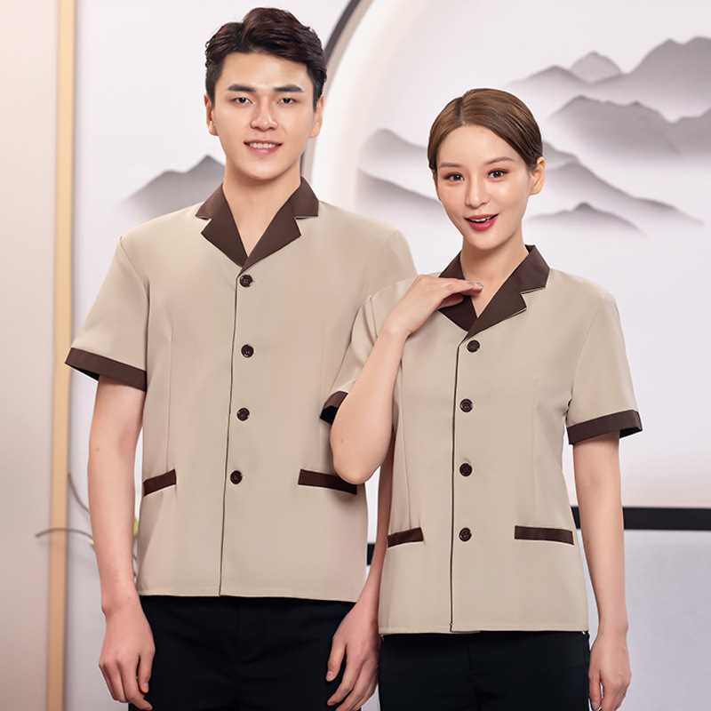 酒店保洁服长袖套装物业宾馆医院保洁员阿姨工作服短袖客房服装女
