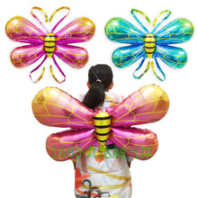 背挂式蜜蜂翅膀气球生日派对装饰拍照道具蝴蝶翅膀儿童玩具气球