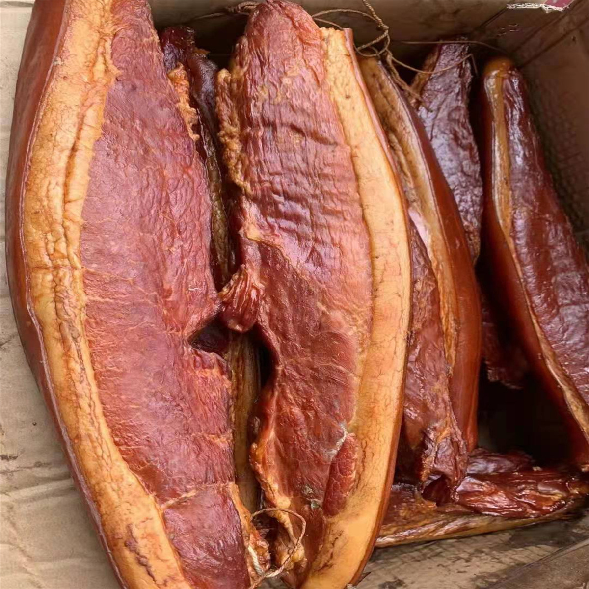 四川腊肉腊五花纯干二刀腊肉烟熏风味腊肉熏香浓郁咸淡适口