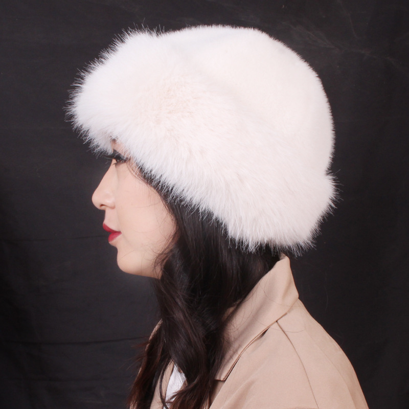蒙古帽毛绒帽子女士加厚保暖时尚帽日常搭配防风防寒帽蒙古帽