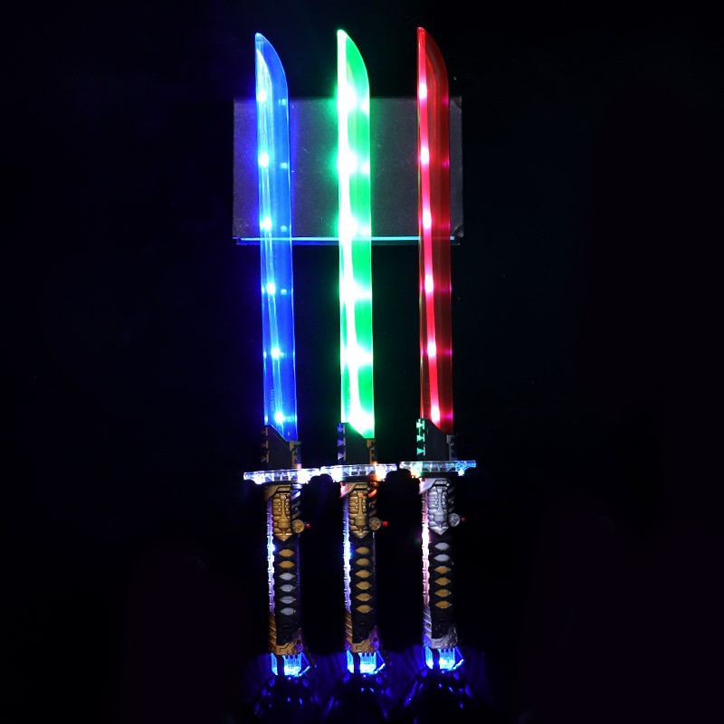 New Luminous Sword Shark Knife Spray Paint Sword Warrior Sword Children's Toy Sound and Light Color Broadsword Stall Wholesale