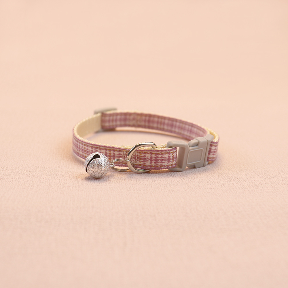 2023 Summer New Plaid Pet Collar Small Dog Dog/Cat Collar Cute Plaid Bell Collar Ornament