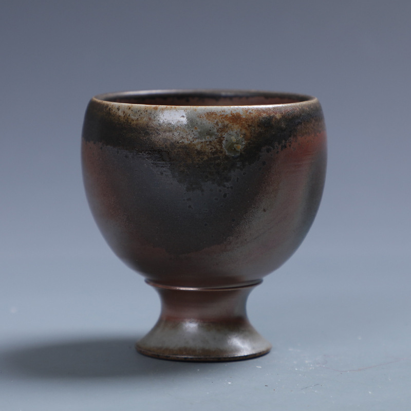 纯手工柴烧杯柴烧无釉自然落灰白酒杯柴烧品酒杯