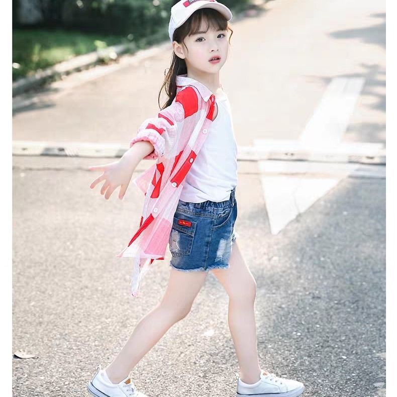 Children's Clothing Girls' Sun Protection Clothing Summer Thin Sun-Protection Shirt 2022 New Korean Style Mid-Length Fashion Sun-Protective Clothing Thin Coat