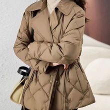 轻薄羽绒服女装2023年冬季新款西装领修身显瘦小个子短款韩版外套