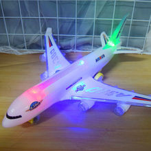 发光飞机大号空中巴士儿童电动玩具飞机模型声光拼装组装闪光客机