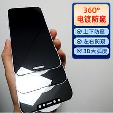 适用苹果360°度防窥钢化膜iphone15手机膜14pro电镀高铝大弧防窥