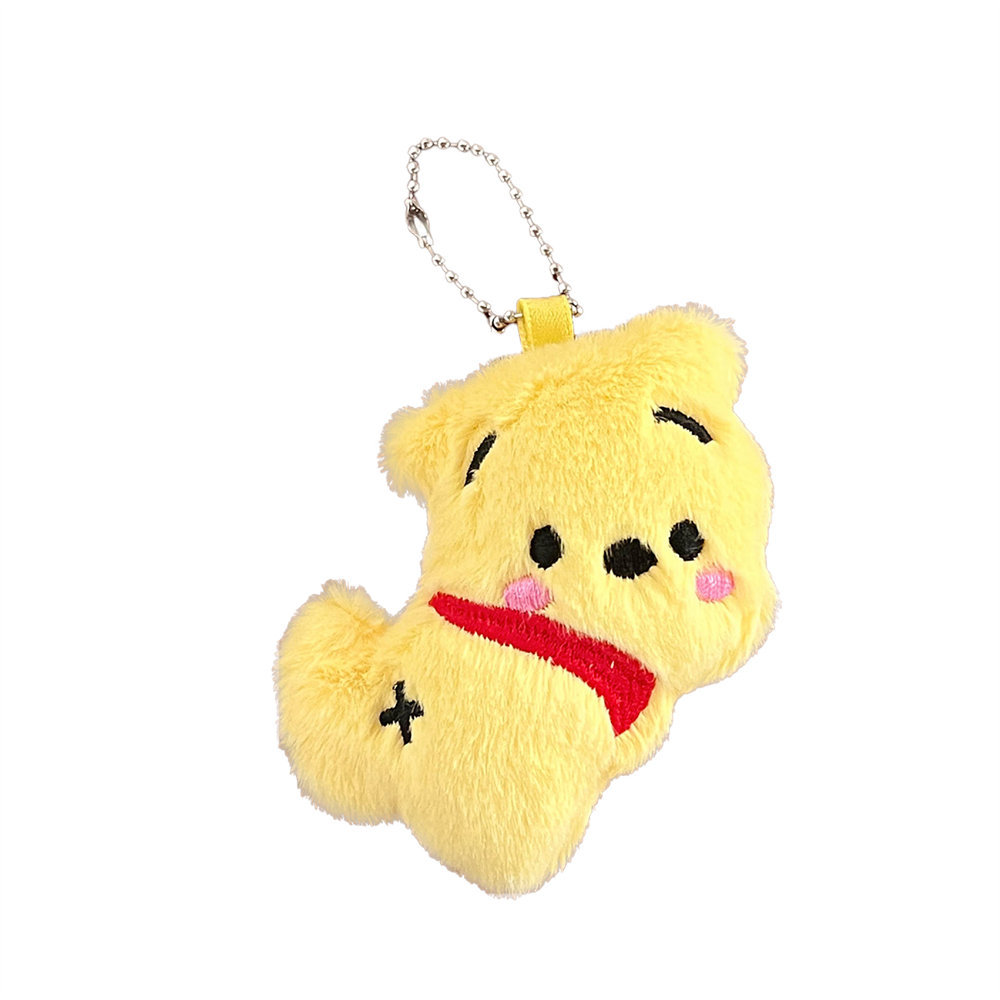 Cute Cartoon Plush Bear Puppy Key Chain Pendant Girly Heart Decoration Doll Doll Bag Bag Charm Wholesale