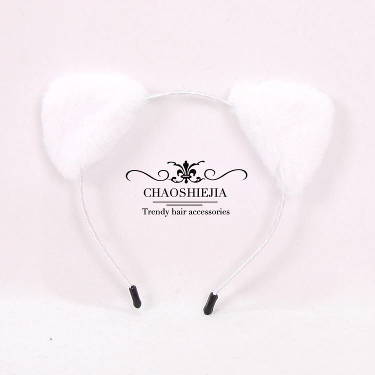 INS Factory Exclusive Supply Korean Fashion Cute Imitation Rabbit Fur Cat Ears Headband Head Buckle Push Youpin Can Be Customized