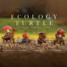 台湾正版路遥圆创 生态乌龟 手办模型 蘑菇珊瑚幻想动物摆件扭蛋