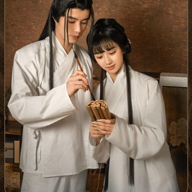 古代睡衣汉服交领明制汉服中衣中裤打底女里衣内衬白色禅修服寝衣