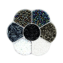 跨境3mm米珠实色混色管珠散珠拼盘直孔 DIY串珠材料配件 饰品装饰
