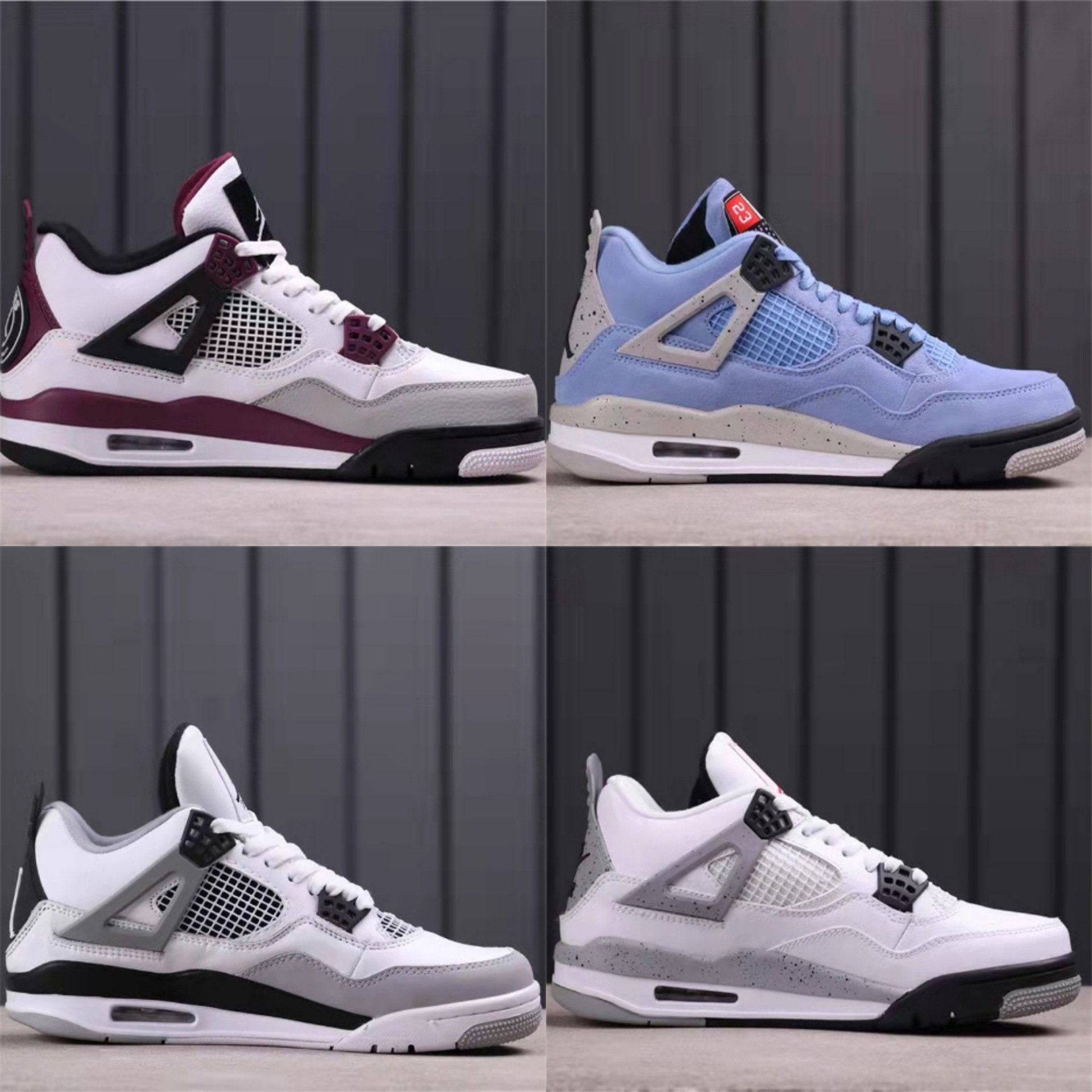 aj4莆田鞋子高版本白水泥奥利奥火焰红热熔岩大巴黎乔4男女篮球鞋