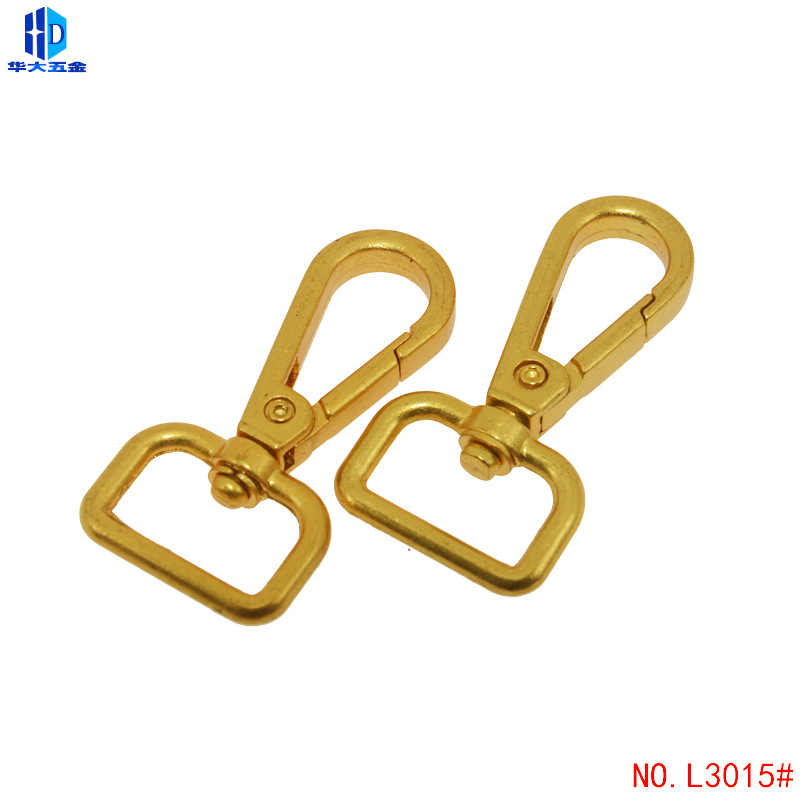 厂家销售 女包装饰挂钩 箱包五金配件旋转钩扣 锌合金鎏金狗扣