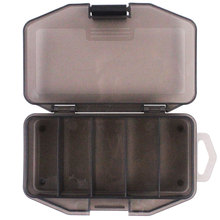 灰色五格盒透明塑料单层M-6收纳盒路亚盒饵盒配件盒渔具盒套装盒