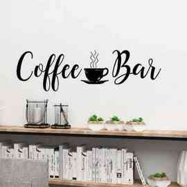 coffee bar 咖啡杯图案 咖啡馆酒杯创意精雕墙贴