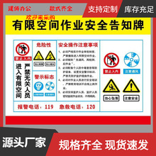 有限空间安全告知牌受限空间作业安全警示牌风险点职业危害安全告