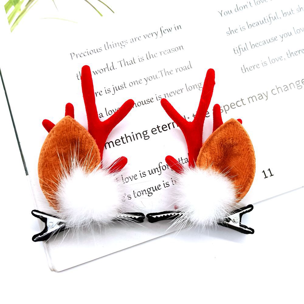 New Christmas Hair Clips Hair Accessories Spot Antlers Ear Bell Side Clip Online Influencer Cute Children's Hairpin Headdress Wholesale