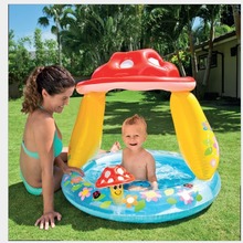 INTEX57114儿童游泳池蘑菇婴儿遮阳戏水池海洋球池沙池充气底