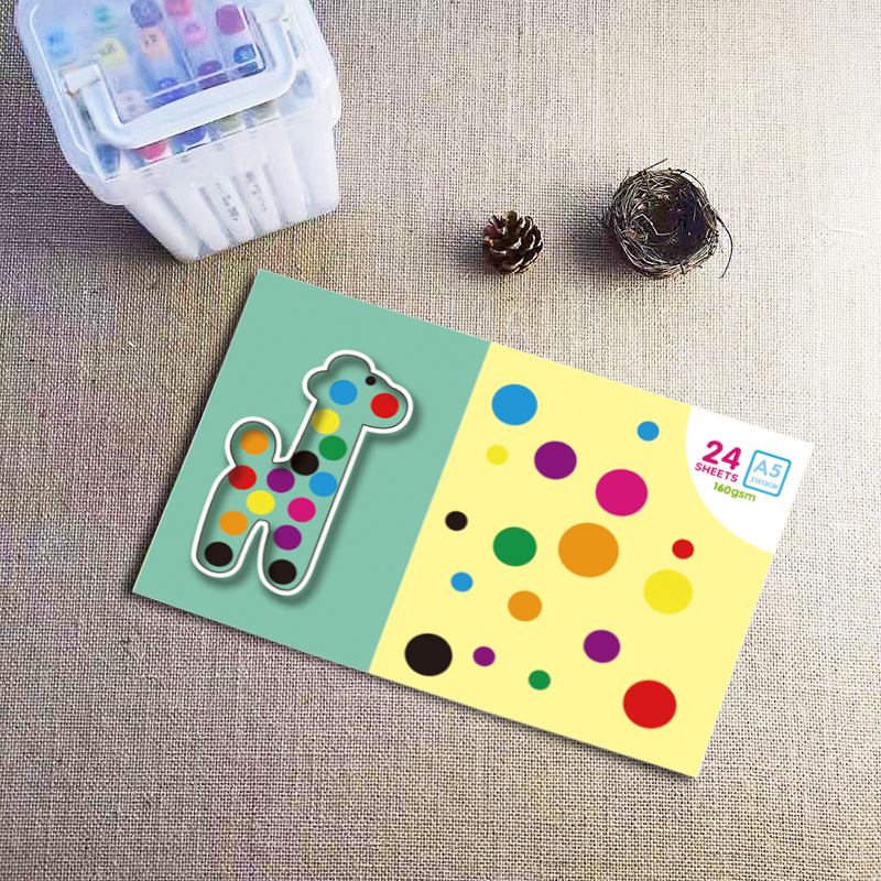 跨境学生简笔益智点点涂色本 儿童涂鸦启蒙绘画早教英文填色本