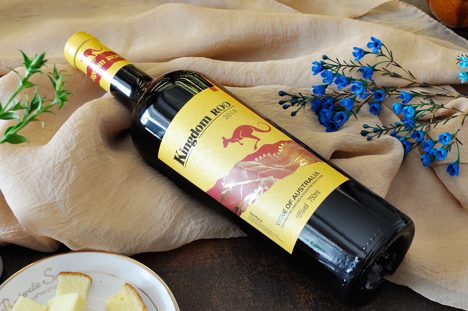 澳洲袋鼠红酒 进口西拉干红葡萄酒 15度750ml 新品 黄标袋鼠 金色