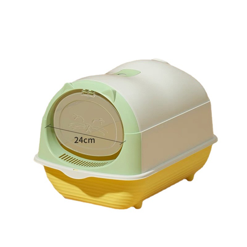 Litter Box Fully Enclosed Cat Toilet Anti-Splash Anti-Deodorant Flip Cover Fully Enclosed Litter Box Pet Cleaning Supplies