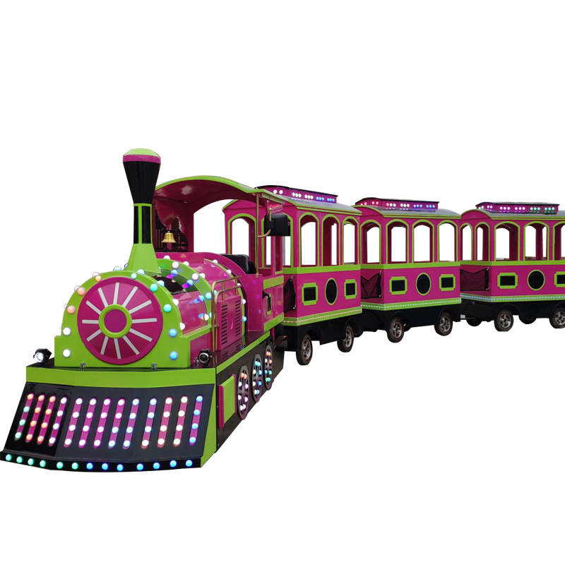 电动观光无轨火车 公园商场广场摆摊儿童户外游乐设备无轨小火车