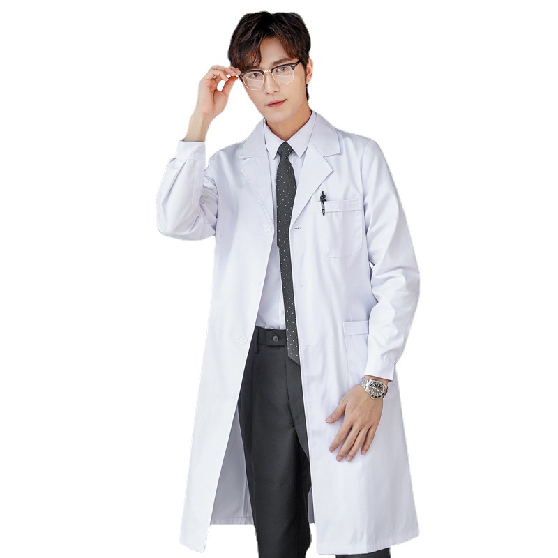 White Gown Women's Long Sleeve Doctor's Overall Men's Short Sleeve Doctor Isolation Room Lab Coat College Student Chemical Nurse Overalls