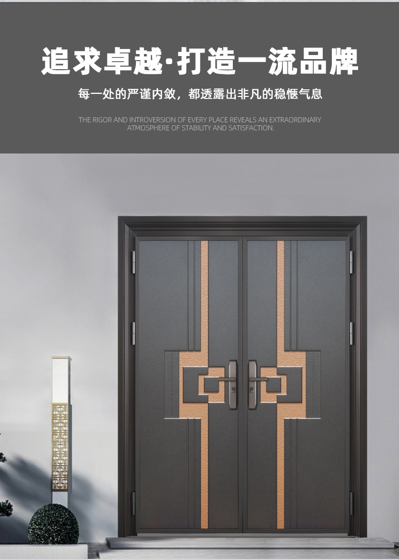 厂家铸铝大门铝艺大门装甲门别墅大门双开大门入户大门防盗门批发