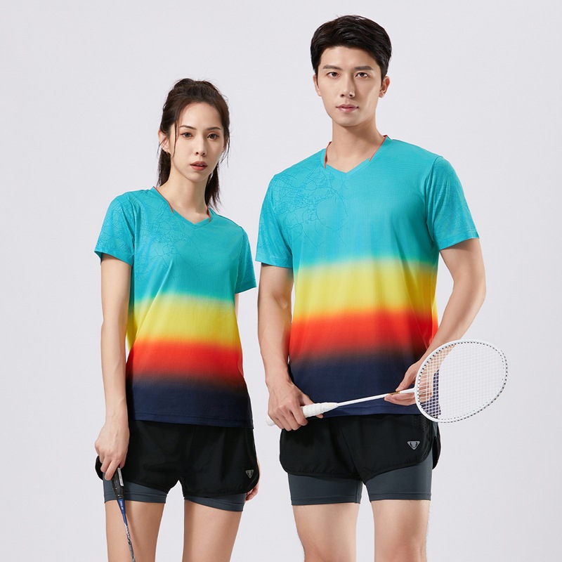 速干透气羽毛球服体恤男女款跑步运动潮流夏季短袖t恤套装比赛服