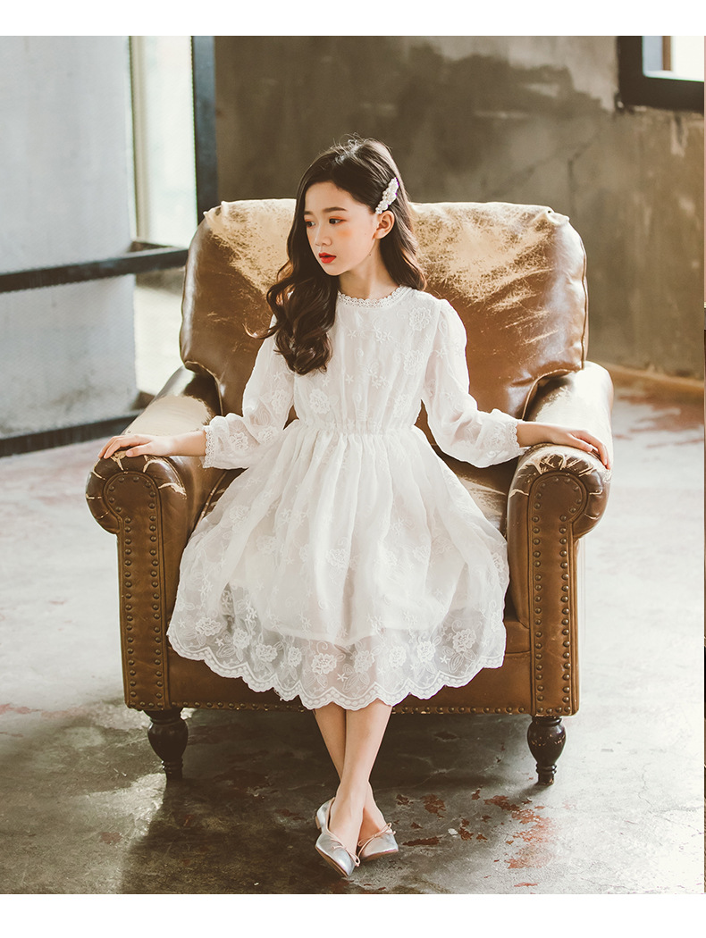 女童连衣裙2022新款春装儿童装大童春秋小女孩公主裙超洋气裙子潮