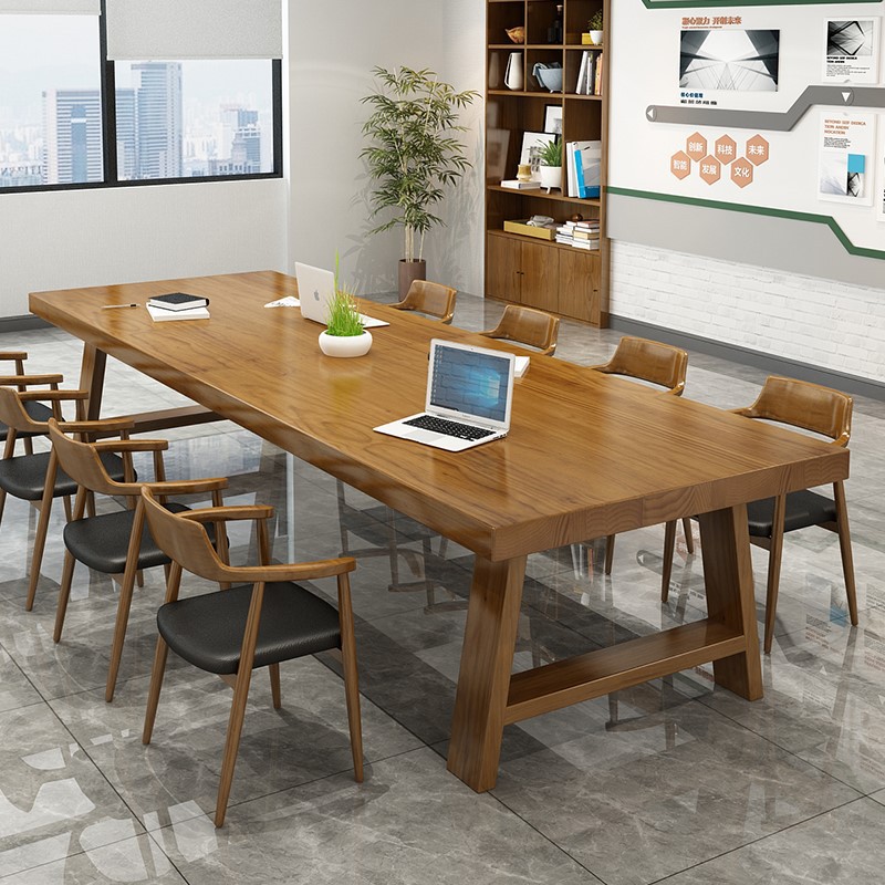 北欧实木餐桌椅组合家用长方形饭桌原木大板书桌简约白蜡木餐桌子