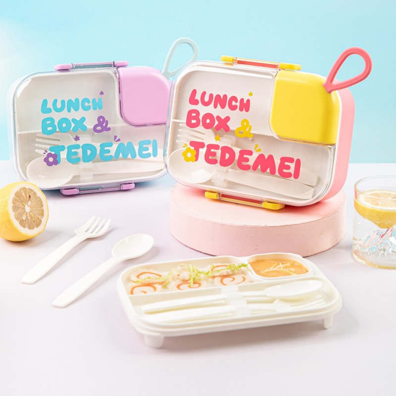 D56 Japanese Lunch Box Stainless Steel Divided Lunch Box Set Office Worker Student Bento Box Microwave Oven Special Heating