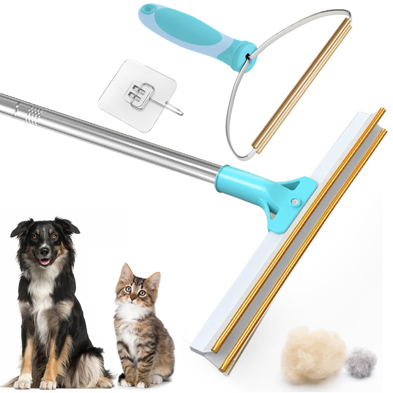 Cross-Border New Pet Shaver Retractable Mop Carpet Hair Removal Brush Large Metal Long Handle Hair Removal Suit