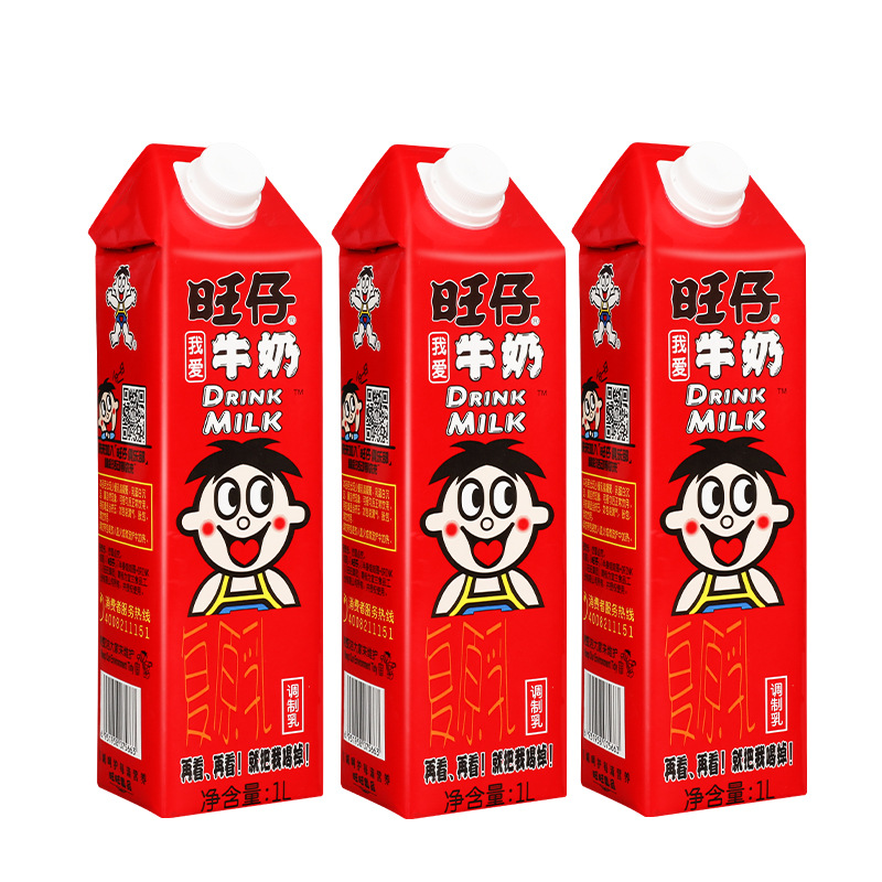 旺仔牛奶1升装1l大瓶装整箱超大罐装旺旺plus饮品儿童营养早餐奶