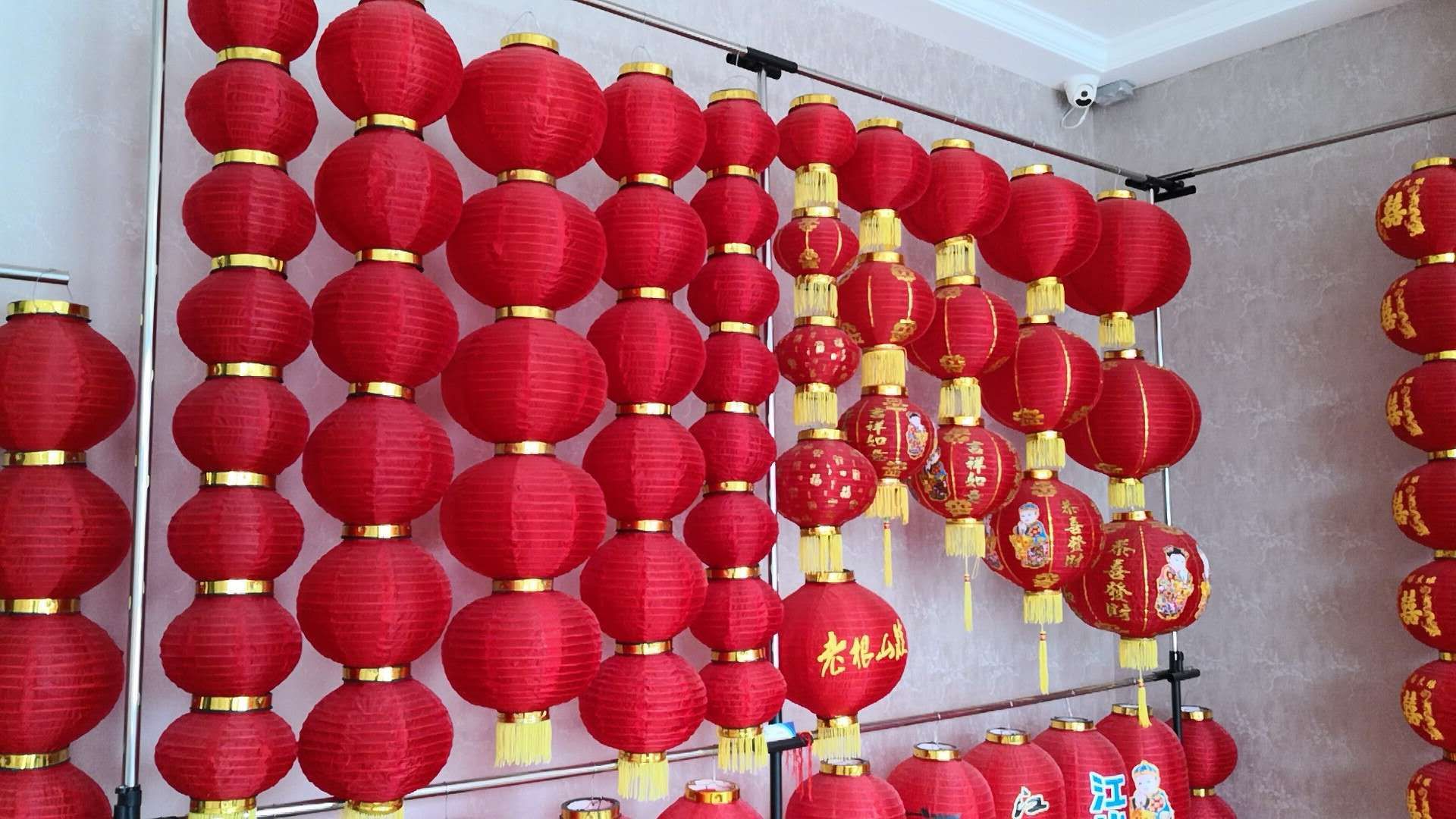 植绒布圣诞灯笼串婚庆布置结婚灯笼串春节元宵节庆装饰灯笼串