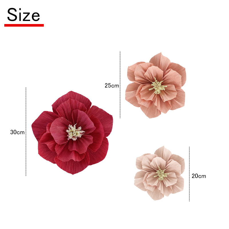 Crease Paper Floral Decoration DIY Paper Bouquet Wedding Wedding Indoor Simulation Red Flowers Holiday Atmosphere Layout