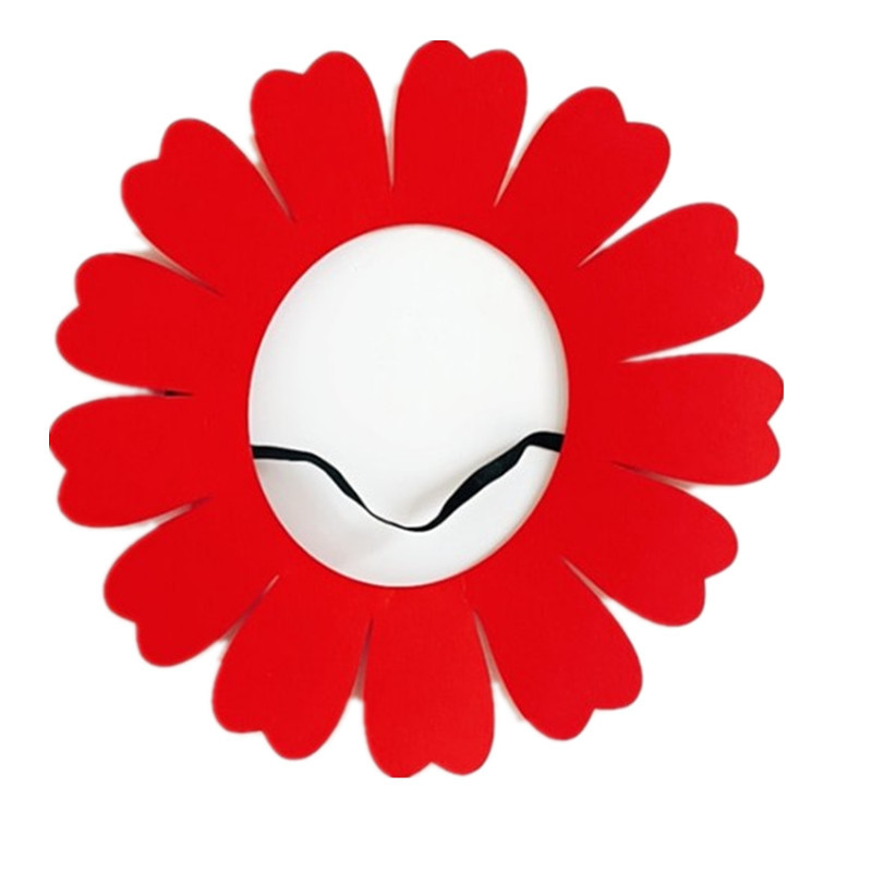 毛毡向日葵太阳花头套脸套运动会入场游戏表演头饰搞笑道具