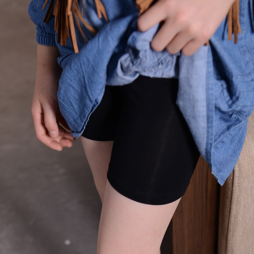 纯棉女童防走光黑色平角裤小女孩内裤头儿童打底宝宝短裤夏季