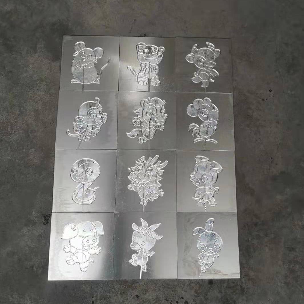 糖人模具糖画模板模具公园铝板广场12生肖大号摆摊糖人铝模具