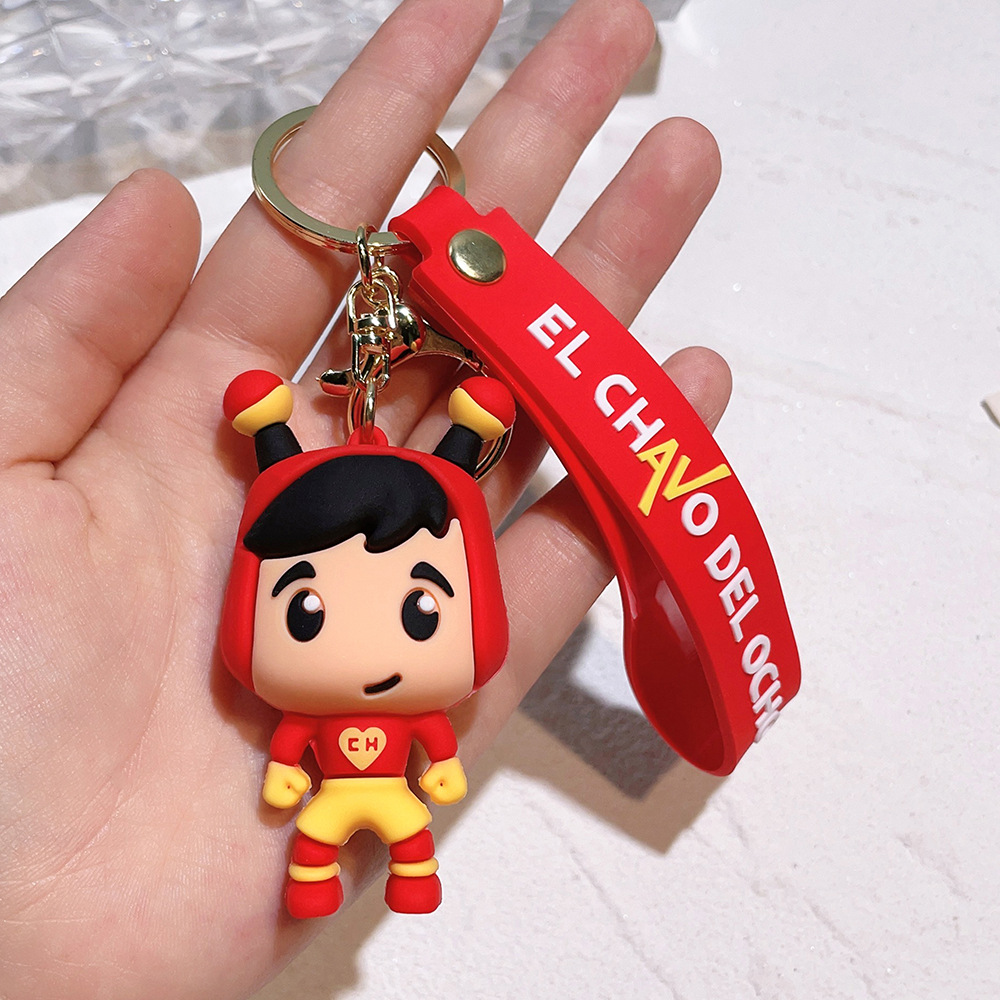 El Chavo Del Ocho Cartoon Boy Girl School Bag Car Key Pendant Doll Small Ornaments Keychain