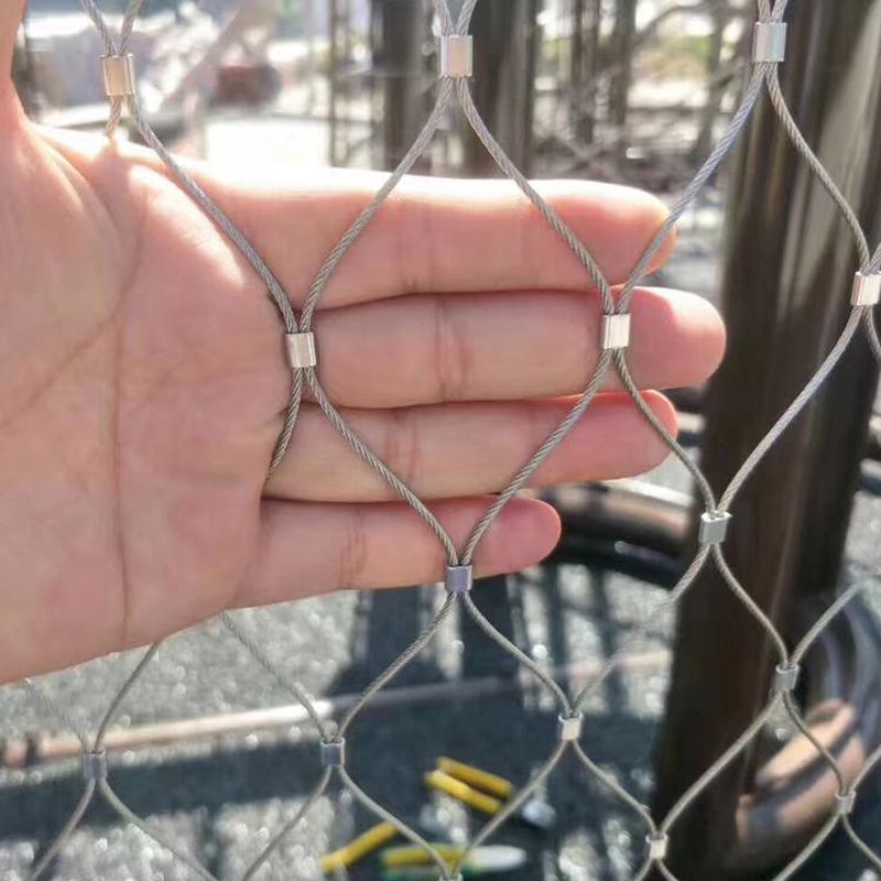 不锈钢绳网安全防护防坠卡扣网阳台围栏304动物园36柔性钢丝网