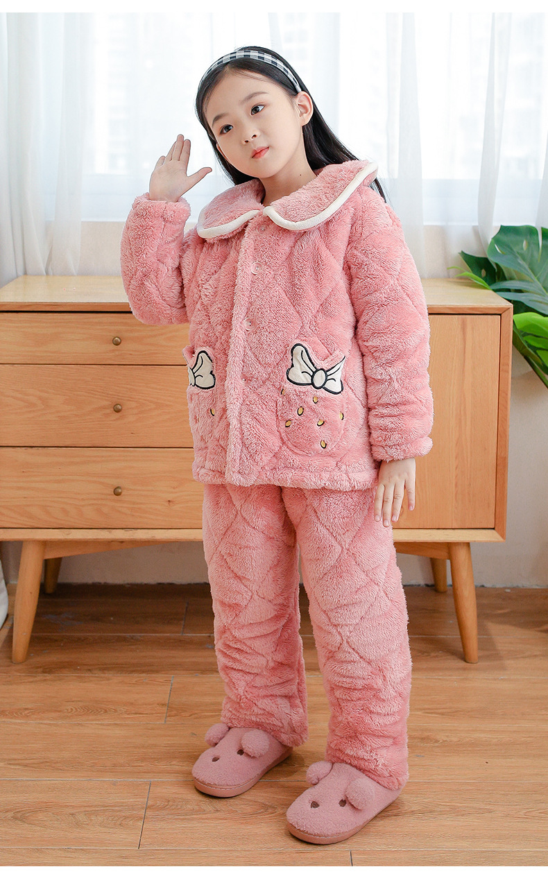 【工厂一件代发】儿童棉衣冬季棉服加厚时尚睡棉袄家居服外套装女