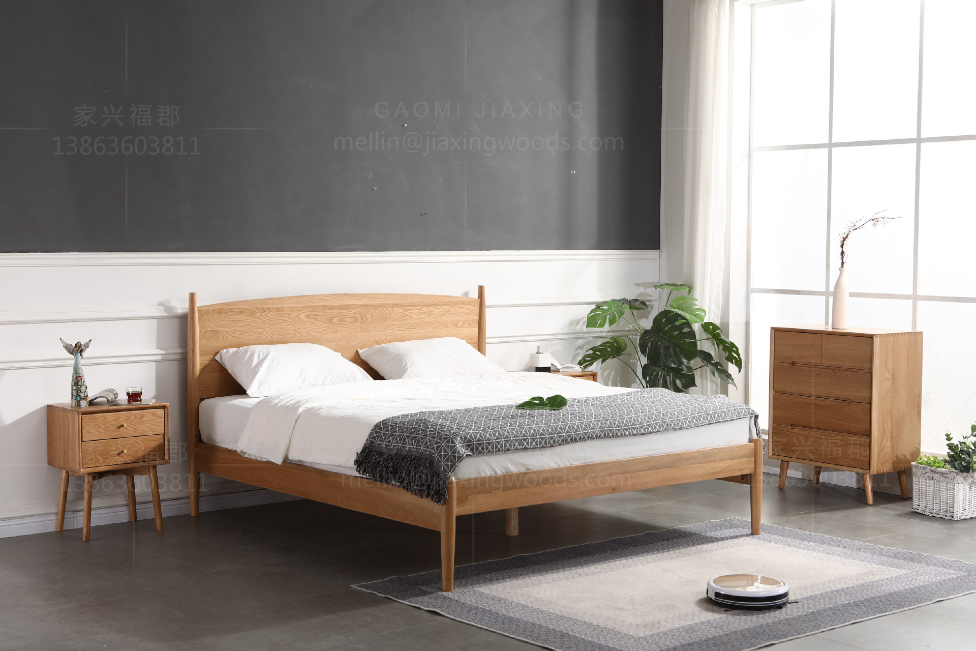 支持一件代发时光床白橡木ins北欧厂家