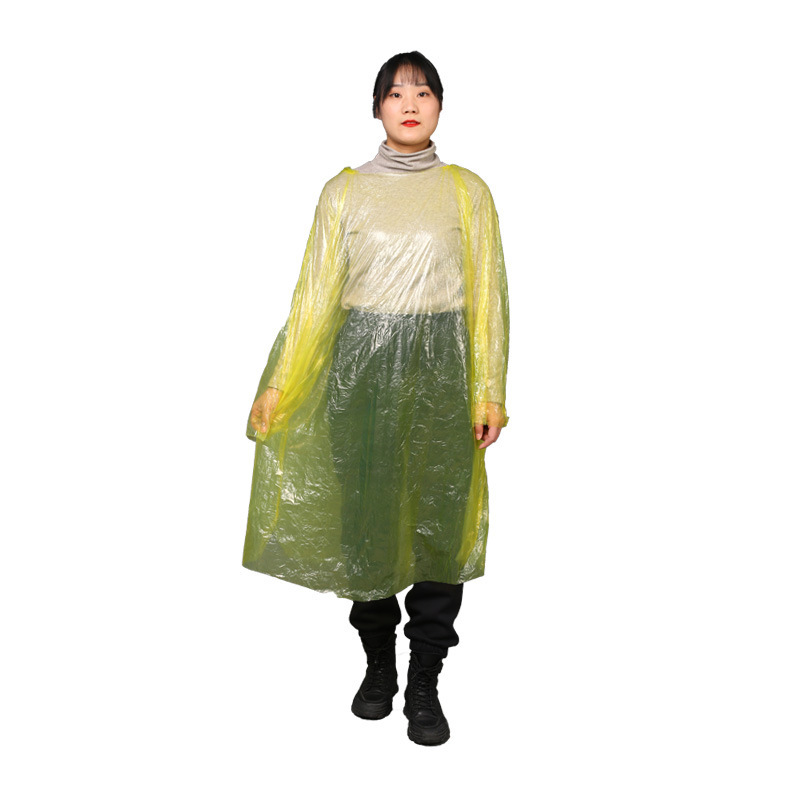 Disposable Card Raincoat Transparent Lengthened Thickened Disposable Pe Thickened Raincoat Drifting Lightweight Wholesale 16G