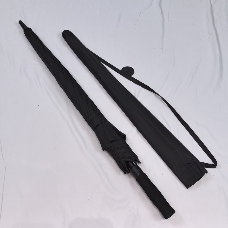 纯黑色大号高尔夫男女绅士长柄雨伞-阿里巴巴