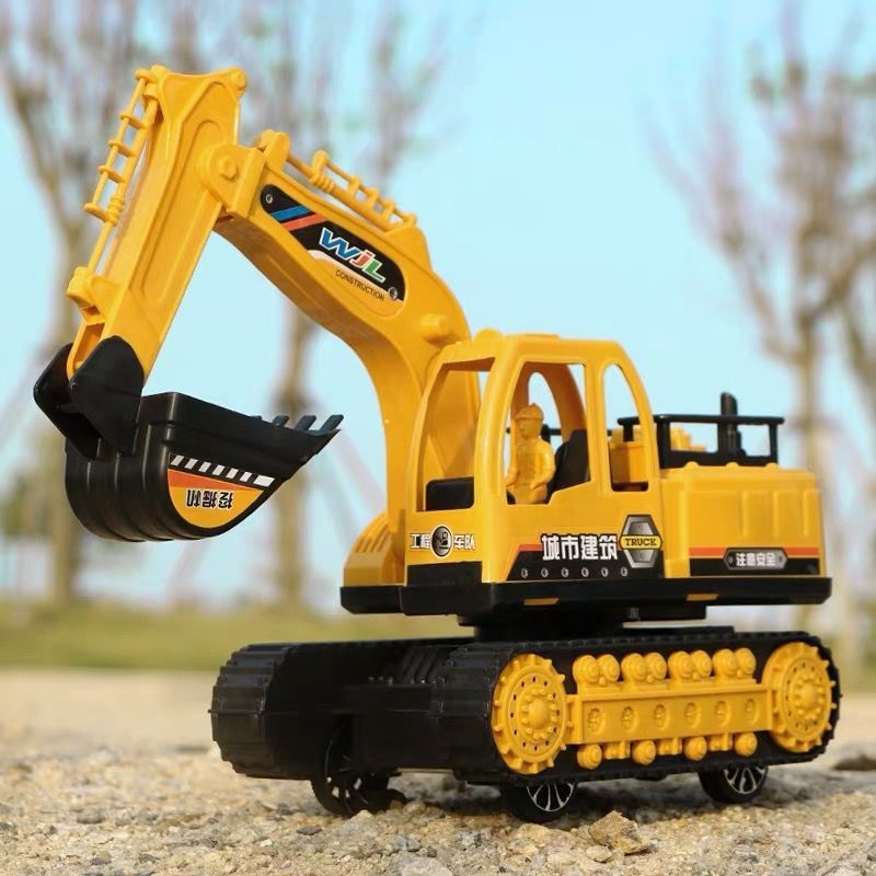 超大号惯性挖掘机钻地车挖土车钩机耐摔男孩玩具挖挖车儿童工程车
