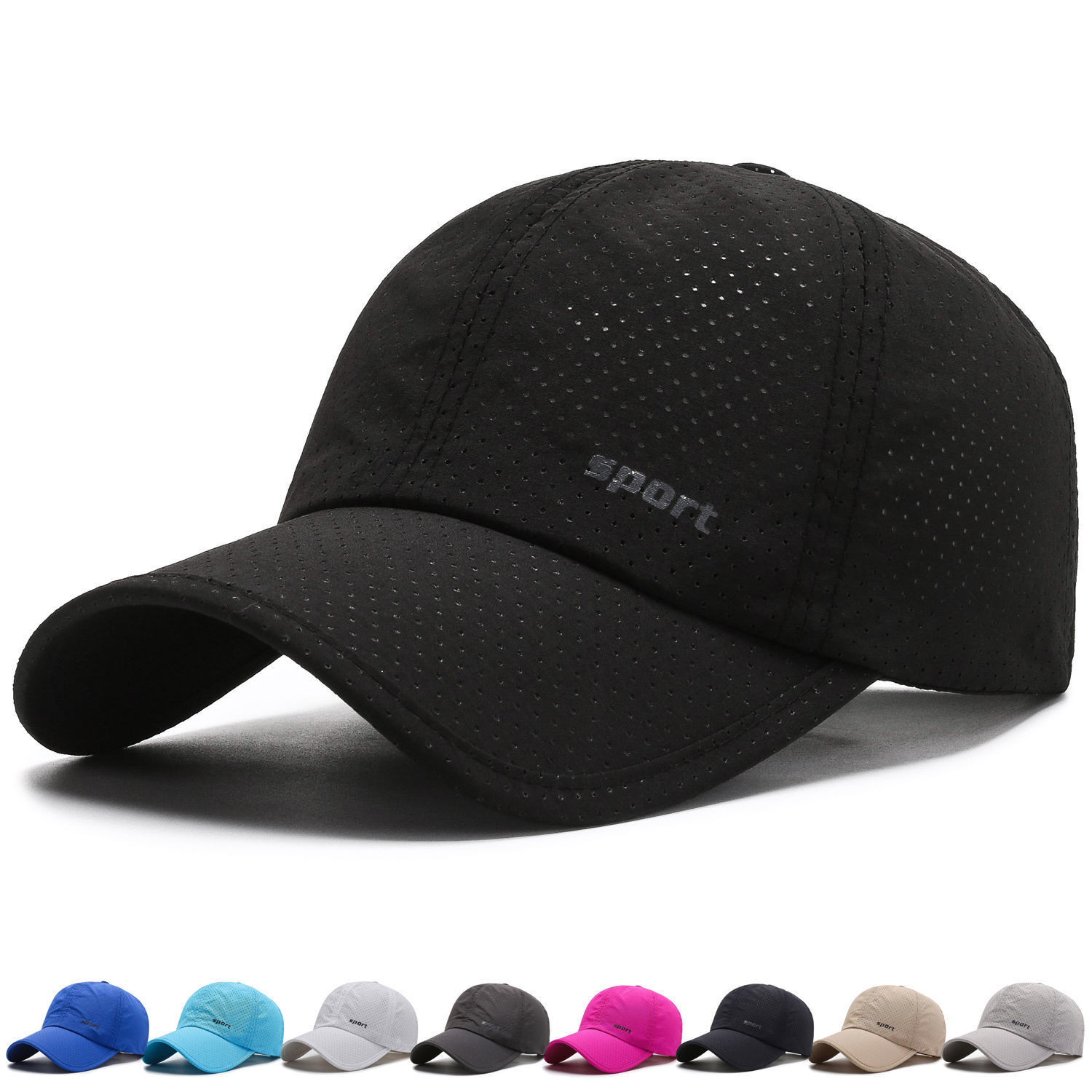 Hat Men's Spring and Summer Quick-Drying Baseball Cap Women's Outdoor Casual Sun-Proof Breathable Fishing Sunshade Peaked Cap Wholesale