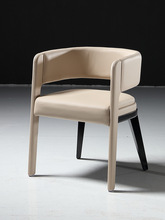 设计师轻奢实木餐椅现代简约家用别墅餐厅高档围椅带扶手椅子书椅
