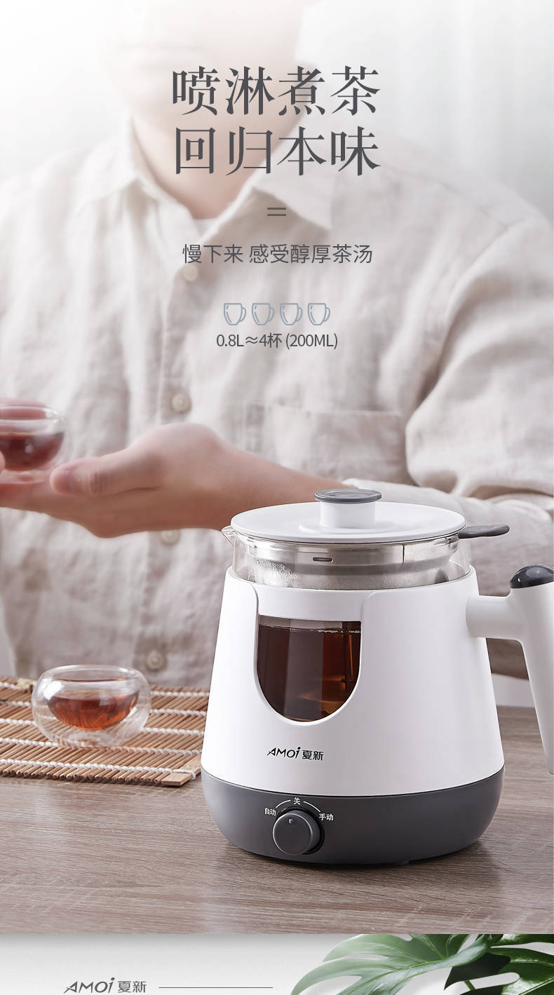 夏新双层煮茶器多功能蒸汽黑茶煮茶壶电茶壶电热水壶煎药壶养生壶